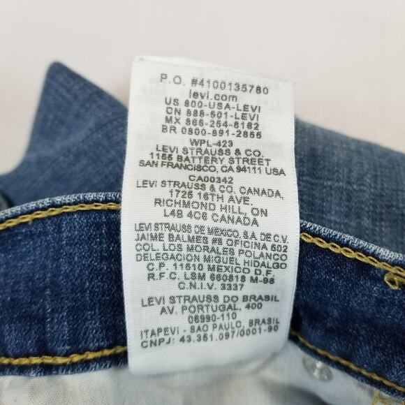 Levis 524 Jeans Womens 8 Too Superlow Flare 90s Stretch Floral Embroidered Denim - Picture 9 of 13